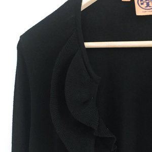 Tory Burch Ruffle front Wool Cardigan - size xs